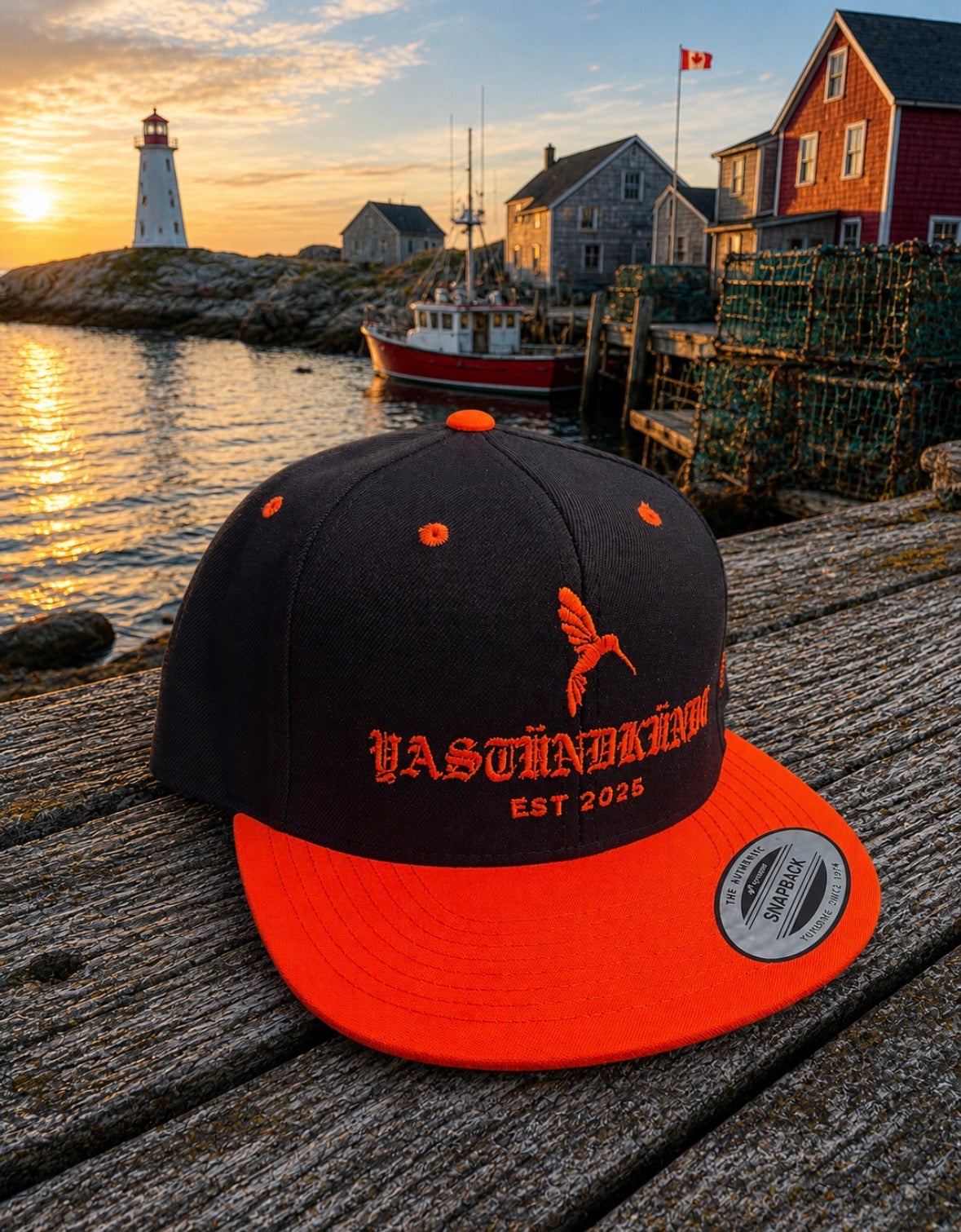 Flat brim 2-tone Snapback Hat